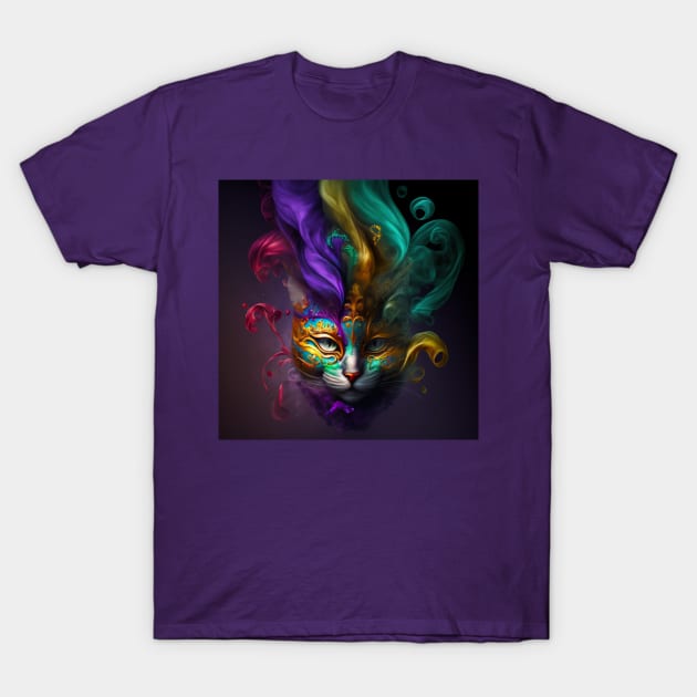 Mardi Gras Cat T-Shirt by Mojitojoe